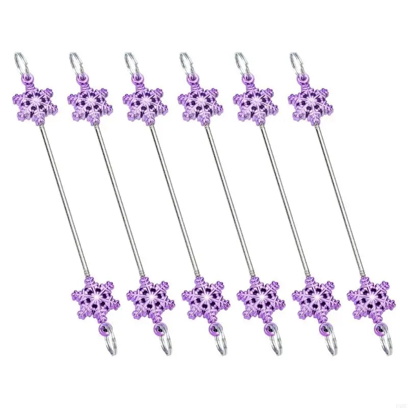 6 Metal Snowflake Ornament DIY Bead Crafts Christmas Tree Holiday Zpaxo candy purple1 China Mainland