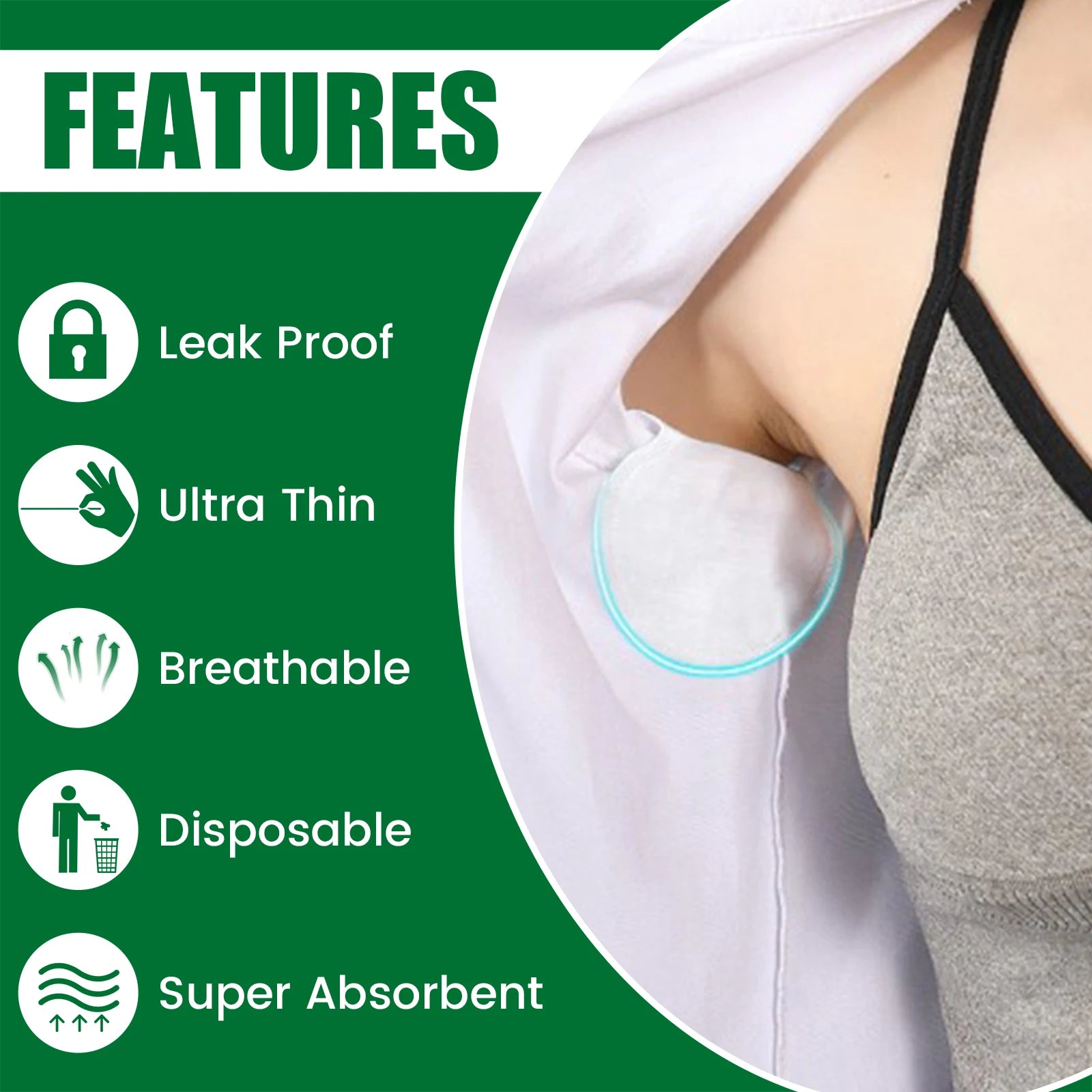 100- Underarm Sweat Pads Disposable Non-woven Breathable Ultra-thin