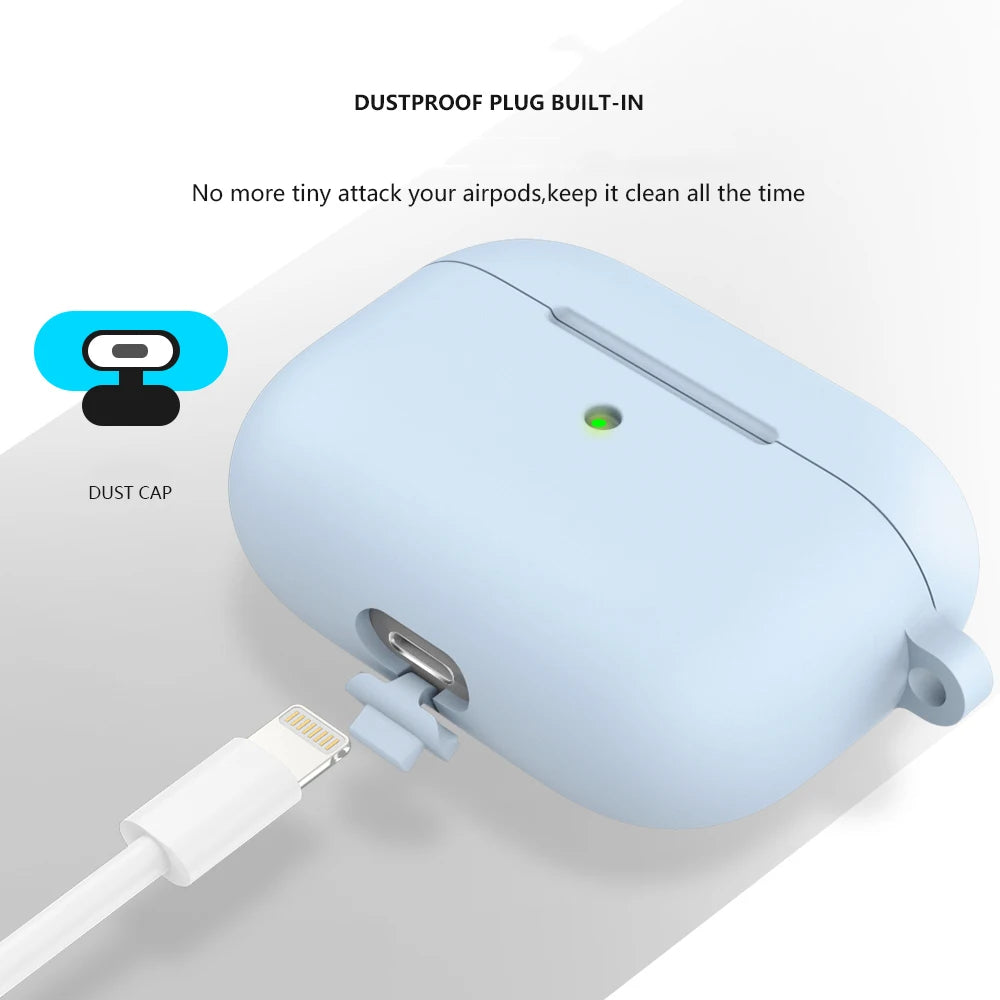 Soft Silicone Case For Apple AirPods Pro Protective Case Wireless Earphones Cover With Hook For Airpods Pro 1st gen Box Bag Case Zpaxo