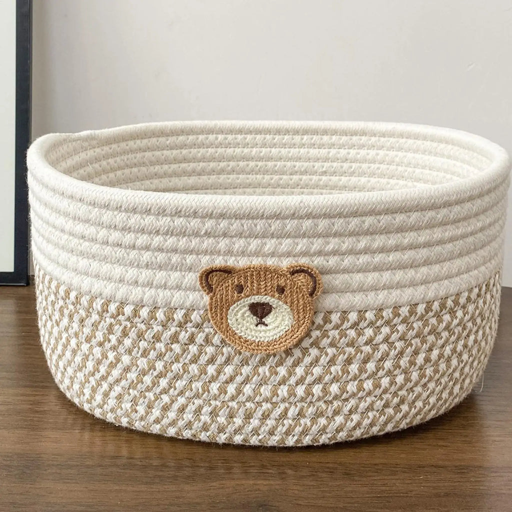 Woven Rope Storage Basket – Nursery, Desk & Bathroom Organizer Woven Storage Basket Zpaxo