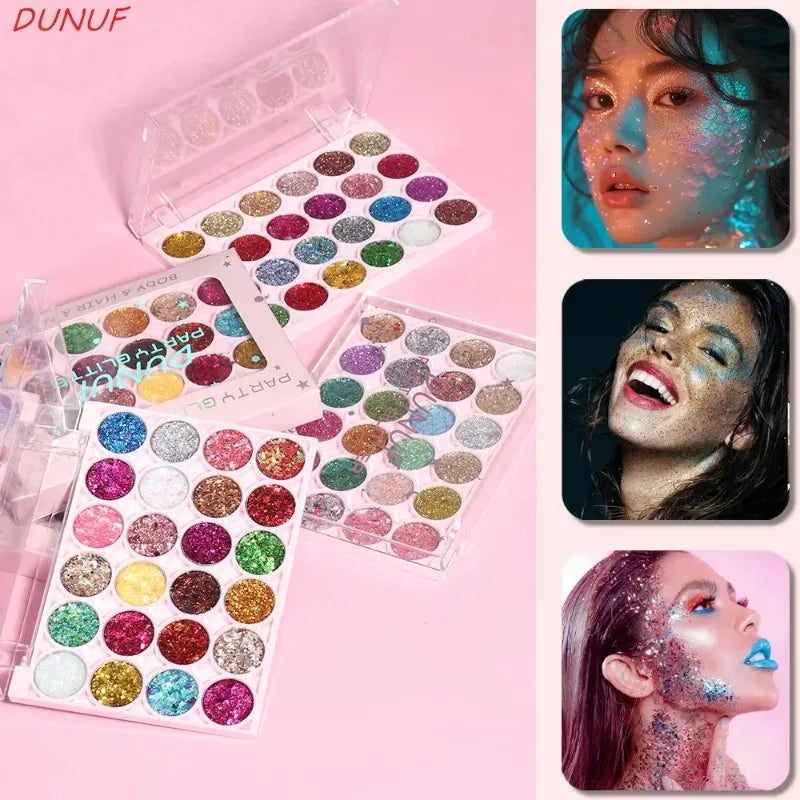 24 Colors Body Face Glitter Gel Palette Multifunctional Waterproof
