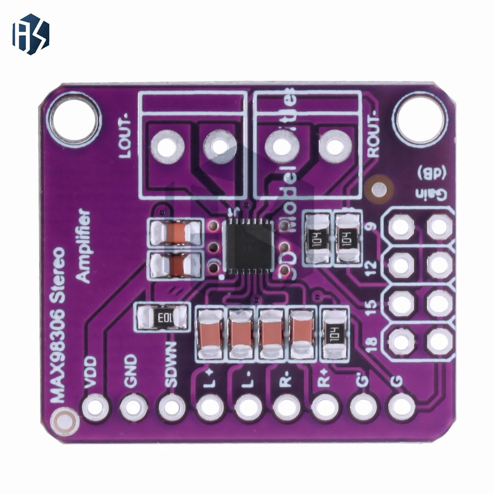 1~10PCS EGBO CJMCU-98306 MAX98306 3.3V~5.5V Stereo Class D Amplifier Class AB Audio 3.7W Gain setting 6DB 9DB 12DB 15DB 18DB Zpaxo