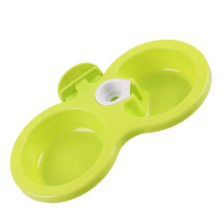 Double Pet Cage Hanging Food Bowls Automatic Drinking Water Feeder 3