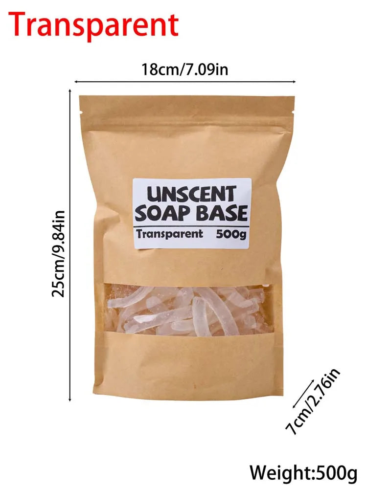 500g Glycerin Soap Base – Melt & Pour DIY Soap Making Kit Melt & Pour Soap Base Zpaxo Transparent