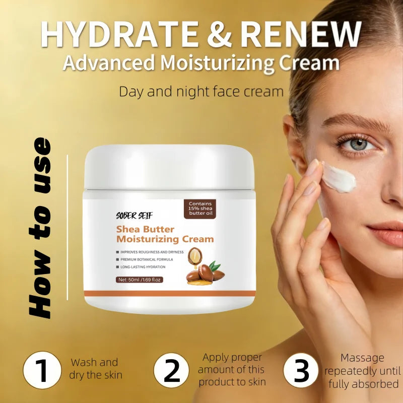 Ceramide Hyaluronic Acid Shea Butter Deep Moisturizer 50ml Repair Dry Damaged Skin Anti‑Irritation Daily Facial Care Zpaxo