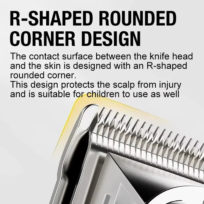 LCD Digital Electric Push Scissors Home Use Men's Haircutting Shaver