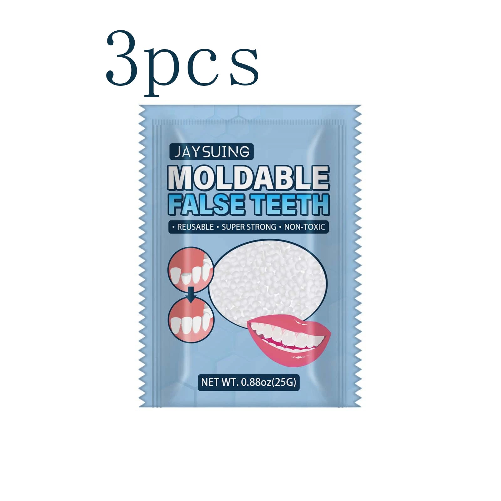 Solid Dental Gel, Vampire Fake Teeth for Halloween Cosplay Costume Party, Tooth Repair Gel & Tooth Cavity Filler Zpaxo 3pcs
