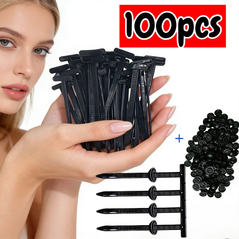 Car Nylon Cable Tie Buckles Universal Heavy Duty Self-Locking Zip Ties Holder with Pin Button Fasteners Car UV Resistant Ties Zpaxo