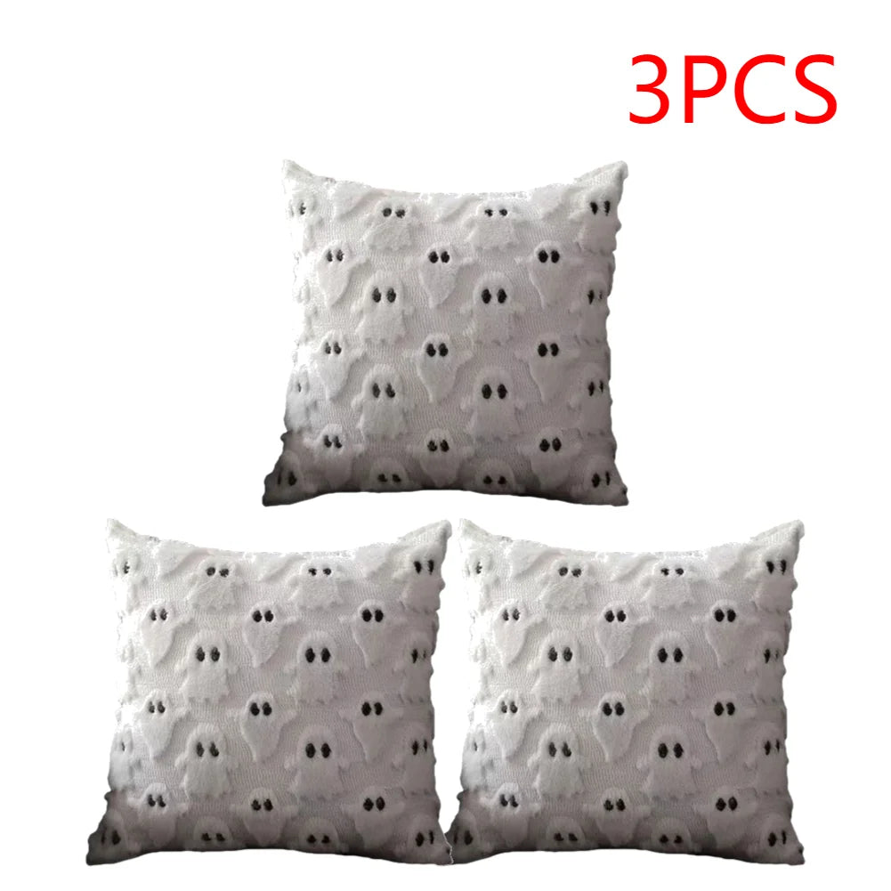 Halloween Ghost Pumpkin Pillowcase Washable Soft Pillow Case Plush Zpaxo A 3PCS