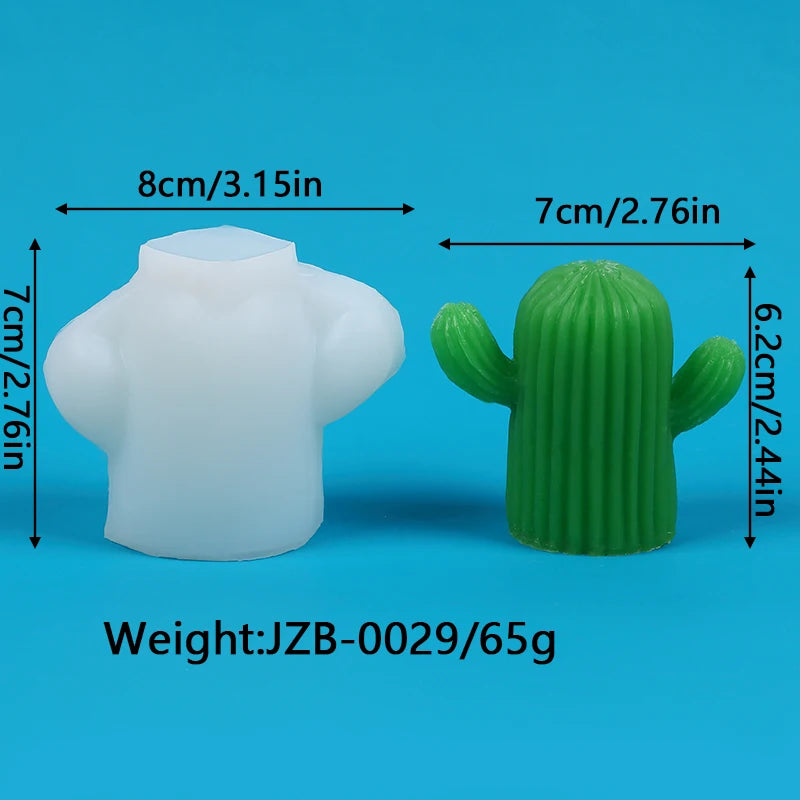 Succulents Candle Silicone Mold 3D Cactus Succulent Plants Soap Aroma Plaster Cement Craft Ornament Making Mold Home Decor Zpaxo JZB-0029