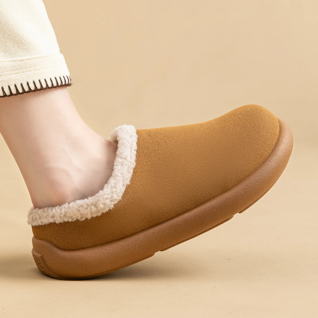 Removable Insole Women's Cozy Fuzzy Slippers Warm Thick Non-slip Sole