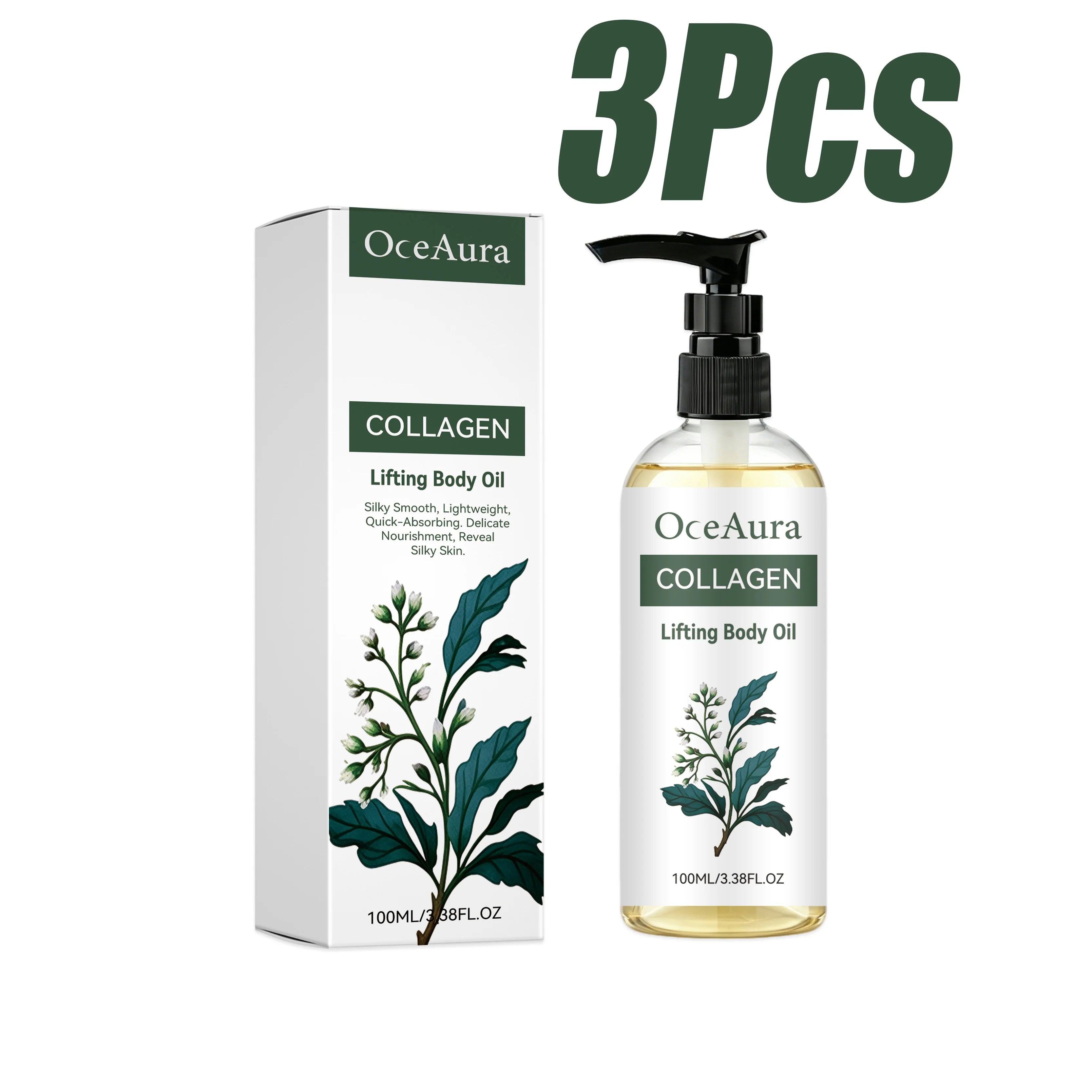 OceAura Collagen Lifting Body Oil – Firming & Hydrating Skin Firming Body Oil Zpaxo 3 x 100ml Boxed