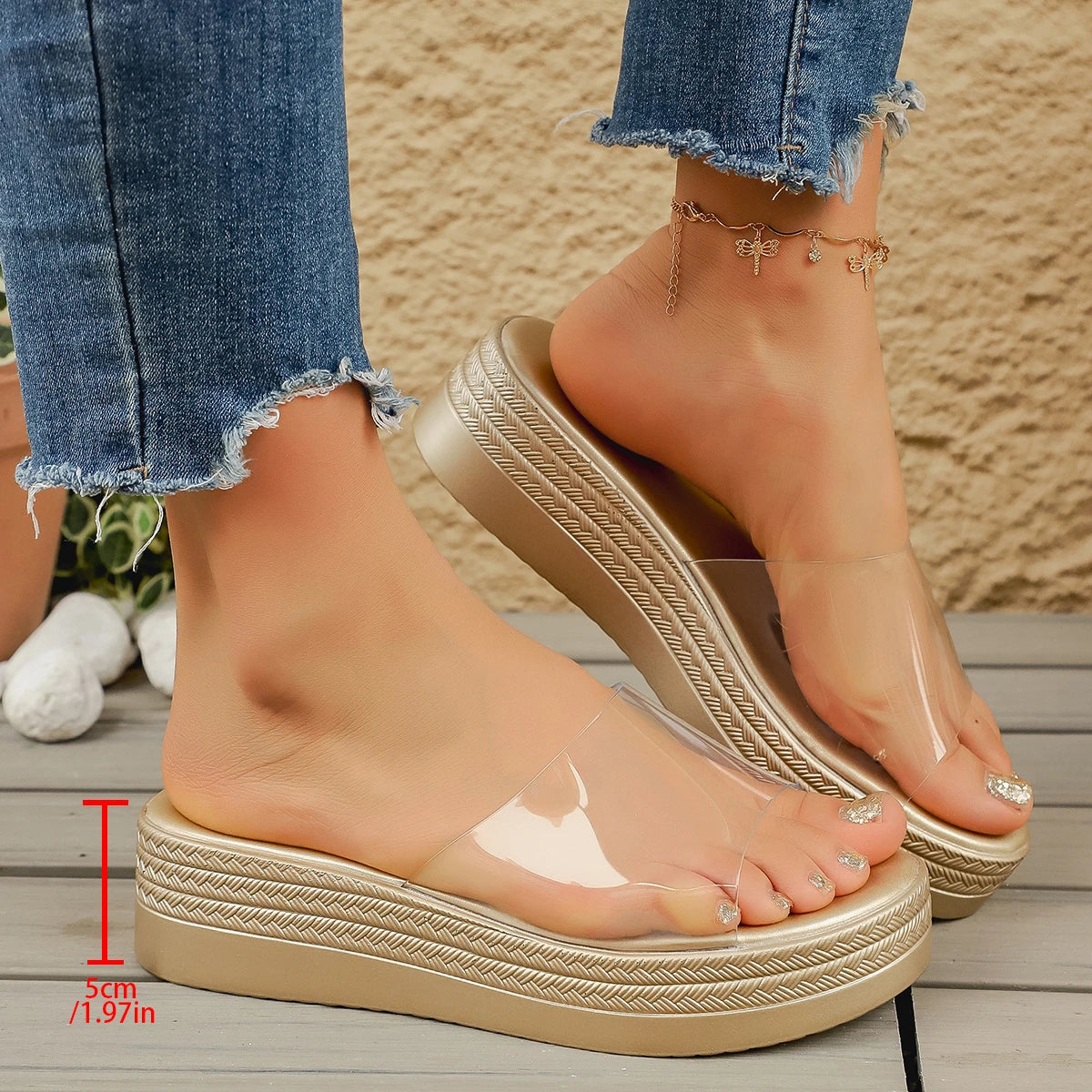 Summer Women Sandals Fashion Jelly Wedges Platform Slippers Women Trend Casual Big Size Sandals Slides Women Zapatos De Mujer Zpaxo