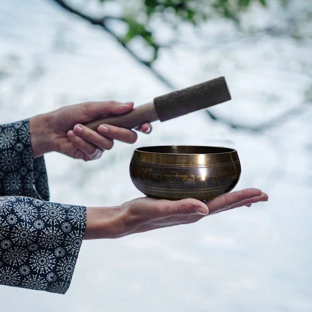 Tibetan Chime Singing Bowl Striker Handmade Buddha Yoga Meditation