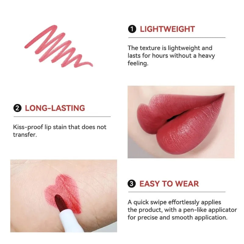 Waterproof Matte Lipliner Pencil Red Contour Tint Lipstick
