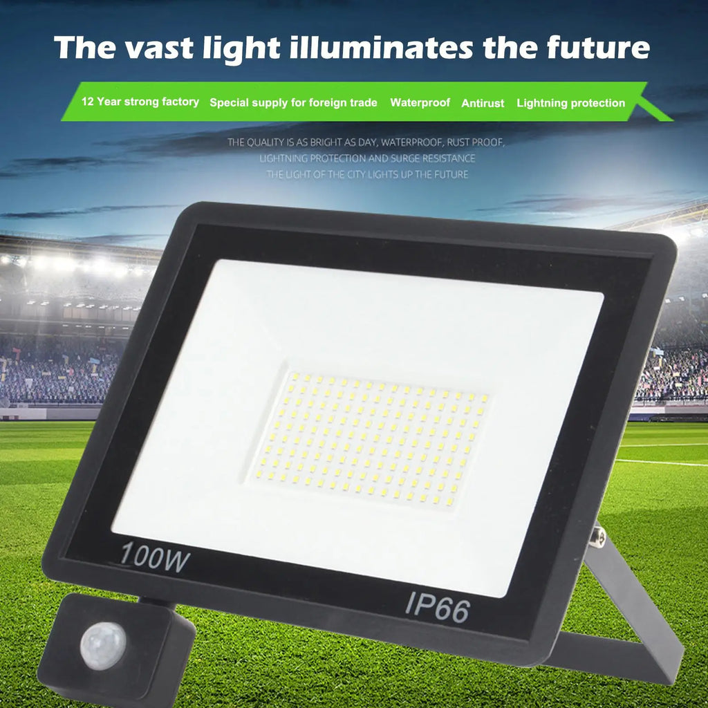 100W LED Floodlights PIR Sensor 220V-240V Waterproof Flood Light Zpaxo