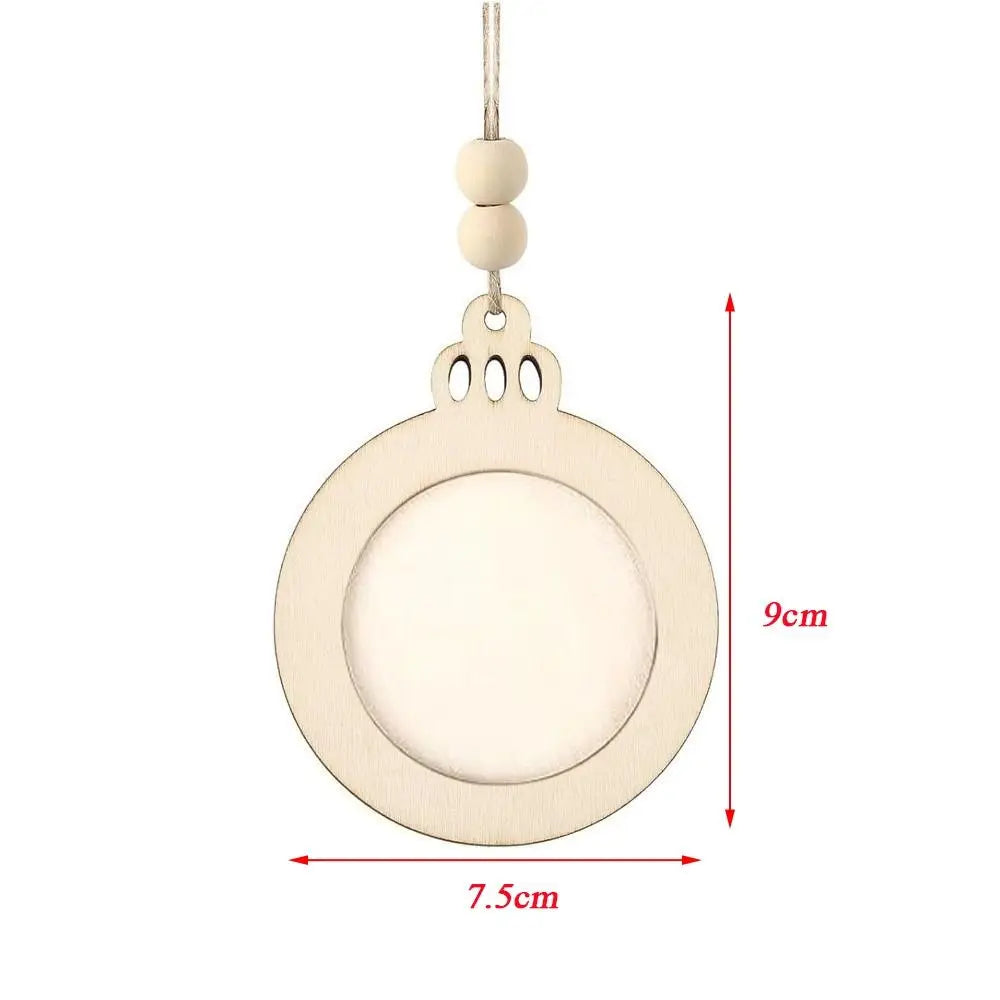 6-Pack Wooden Christmas Frame Ornaments – DIY Coloring Pendants Christmas DIY Ornaments Zpaxo