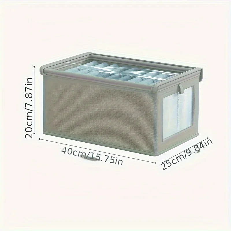 Visible Wardrobe Storage Organizers Cabinet Drawer Clothes Storage Box for T-Shirts Jeans Underwear Pants Organizer Box Zpaxo grey Large