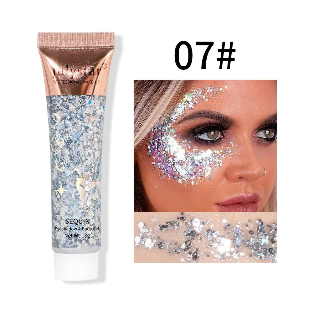 Sequins Glitter Gel Multifunctional Body Face Nail Hair Flash Liquid Zpaxo 07