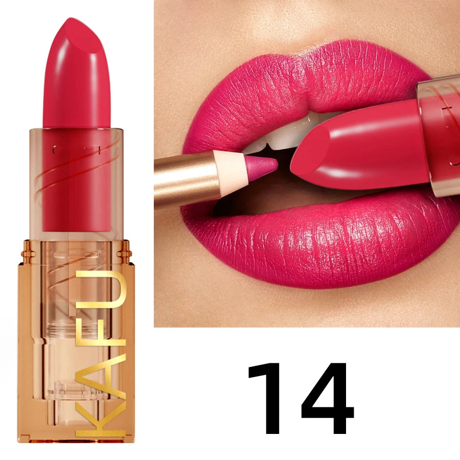 14-Color Matte Lipstick Non-fading Long-lasting Velvet Finish Smooth