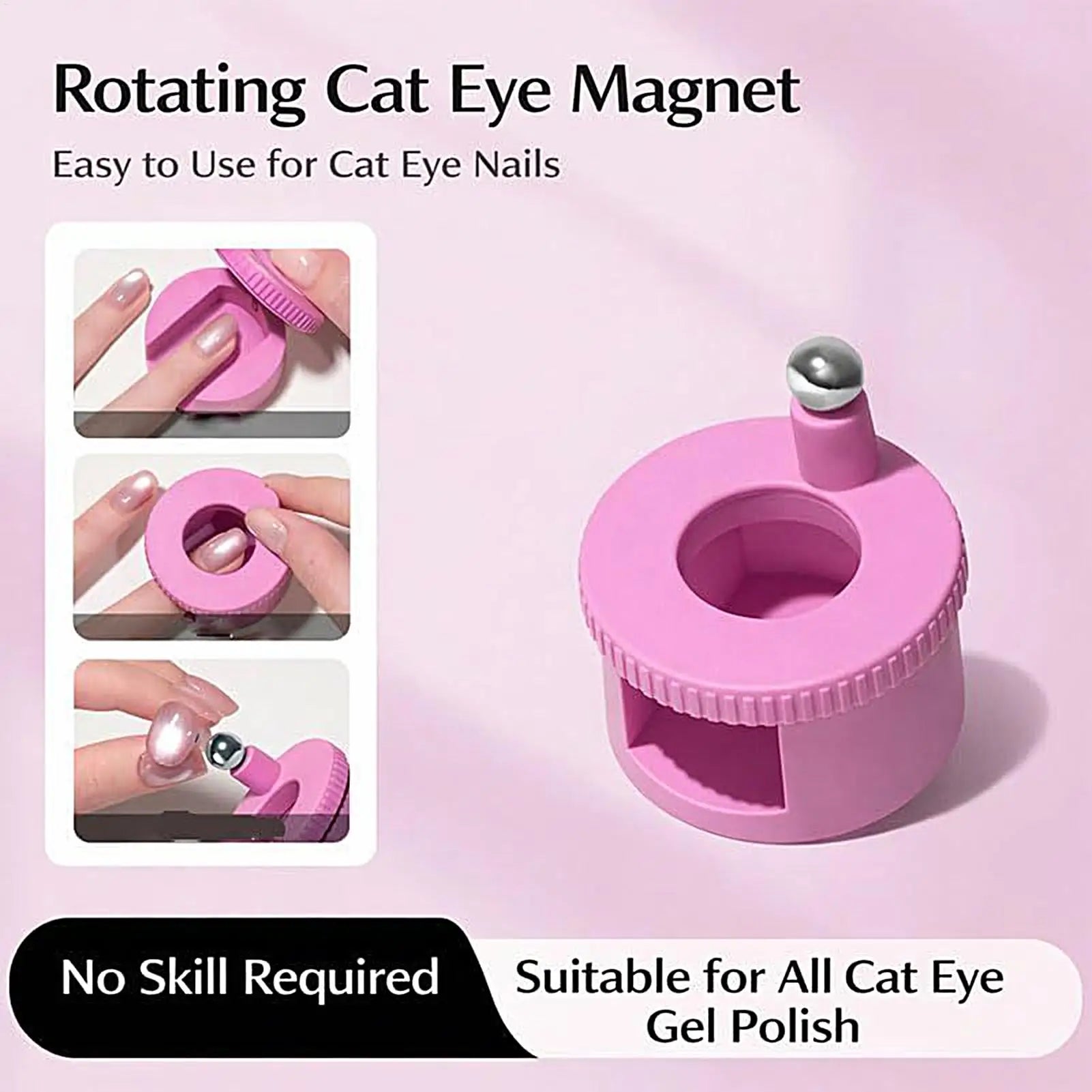 Rotating 360° Cat Eye Nail Magnet – Wide Beam Cateye Tool Nail Art Magnet Zpaxo