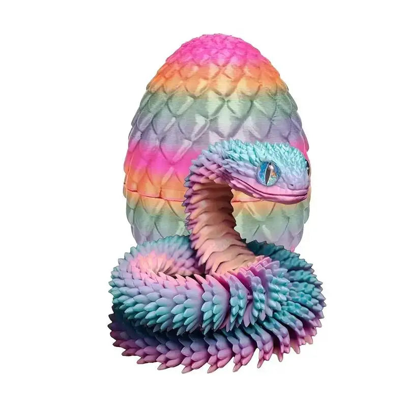 3D printed snake and surprise egg set-desktop decoration, holiday gift (Halloween/Christmas/Thanksgiving), random eye color. Zpaxo