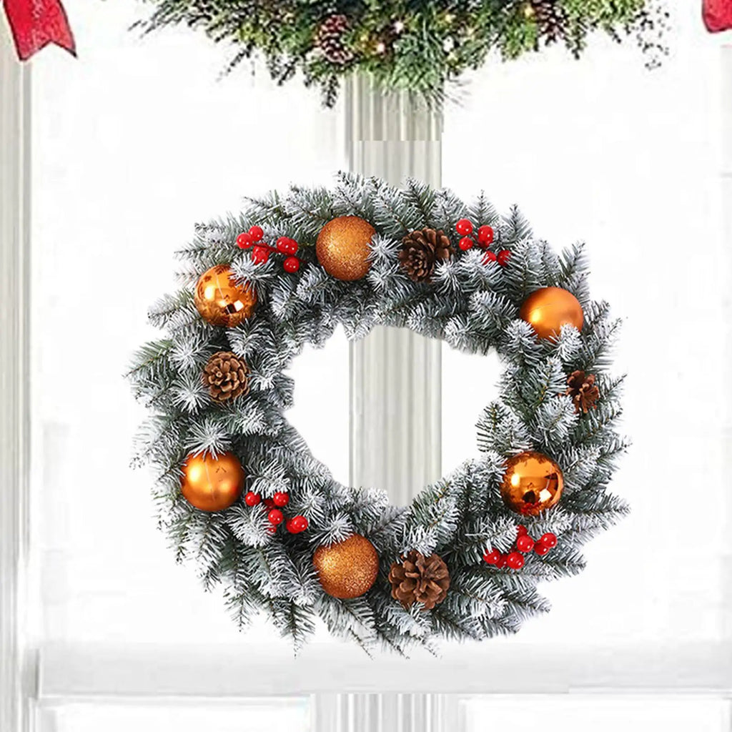 Christmas Wreath Front Door Realistic Winter Welcoming Artificial