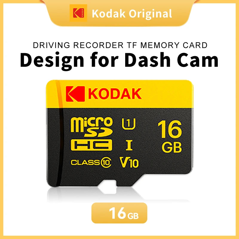 KODAK High Speed Memory Micro SD Card For Driving Recorder 16GB 32GB 64GB 128GB 100MB/s Smooth 4K& Loop Recording Micro SD Cards Zpaxo U1 V10 16GB