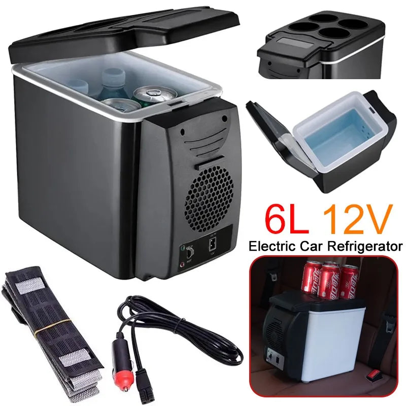 6L 12V Portable Car Mini Fridge – Cooling & Heating Ice Box