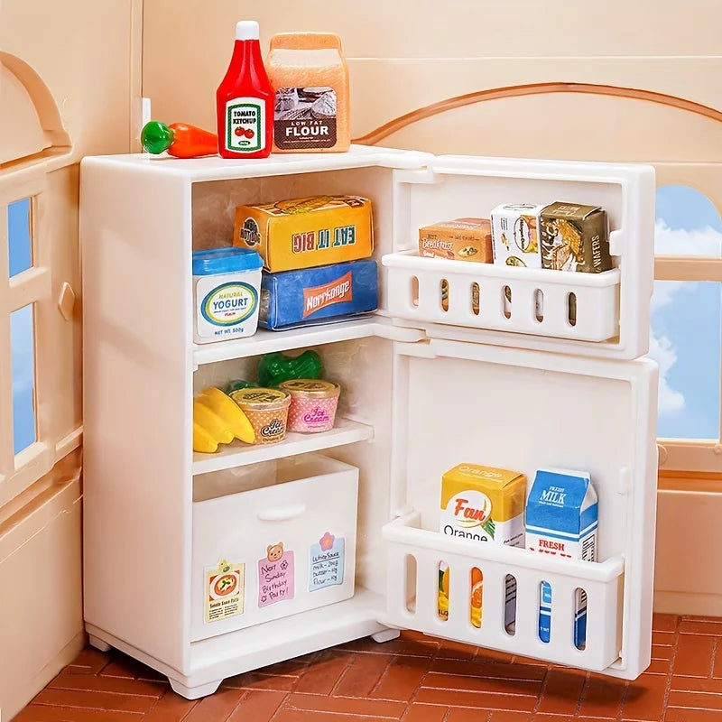 1 12 Miniature Dollhouse White Refrigerator Toy Mini Fridge Simulated