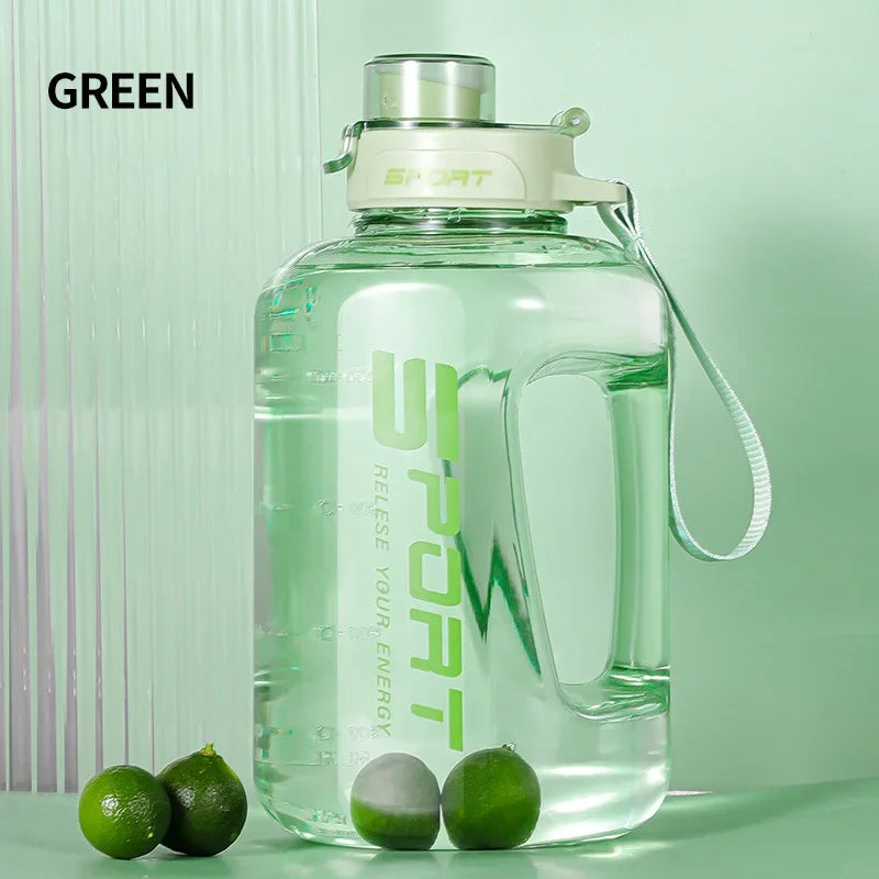 Large Capacity Water Bottle Straw Lid Sports Gym Kettle Camping
