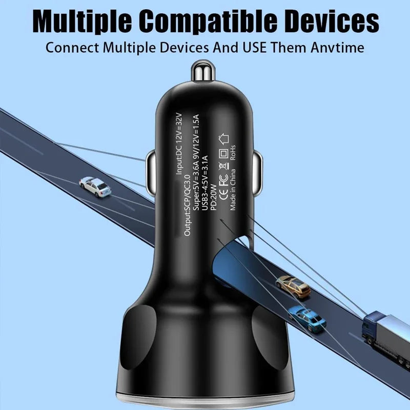 1 USB C Car Charger Adapter Voltage Monitor Fast Charging Iphone