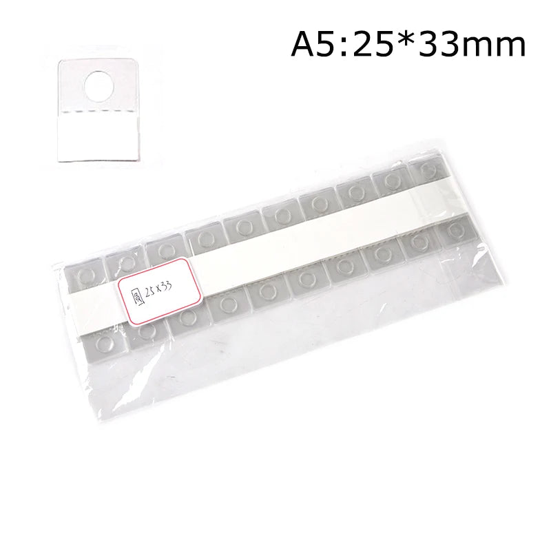 100pcs PVC Slot Hole Adhesive Hang Tags Hook Merchandise Box Bag Hangers Display Zpaxo A5