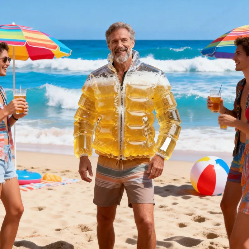 Wearable Beer Jacket – Leakproof Transparent Cooler Vest Party Gift