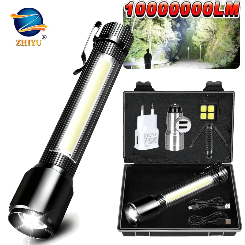 Rechargeable Zoom LED Flashlight – 3 Modes, Waterproof Torch