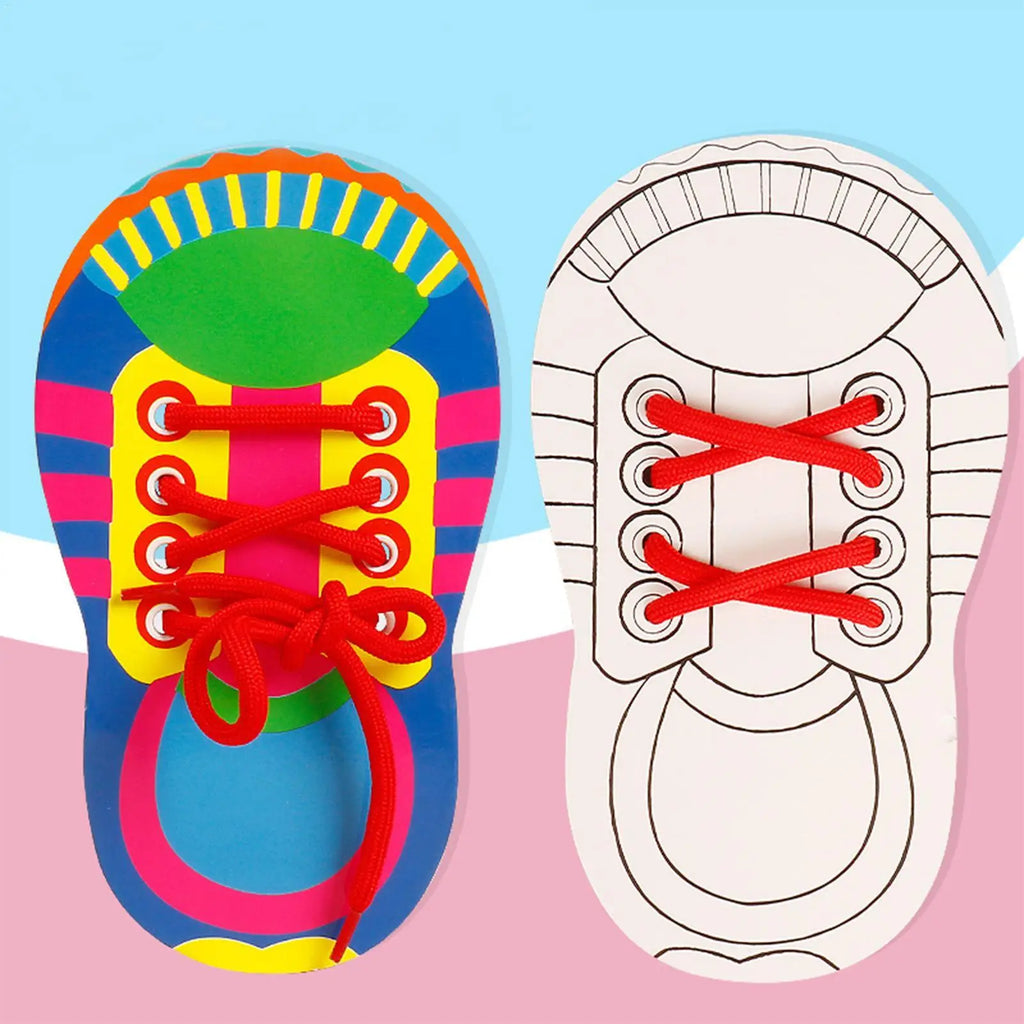 Baby Threading Lacing Toy Learn Tie Shoelaces Kids Fine Motor Skills