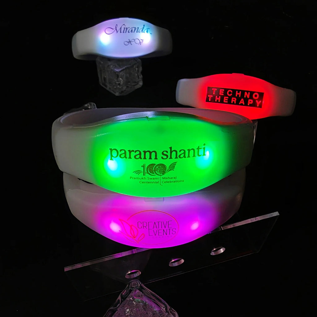 20 30 50 70 Music Sound Activated LED Bracelet Light Up Glow Dark