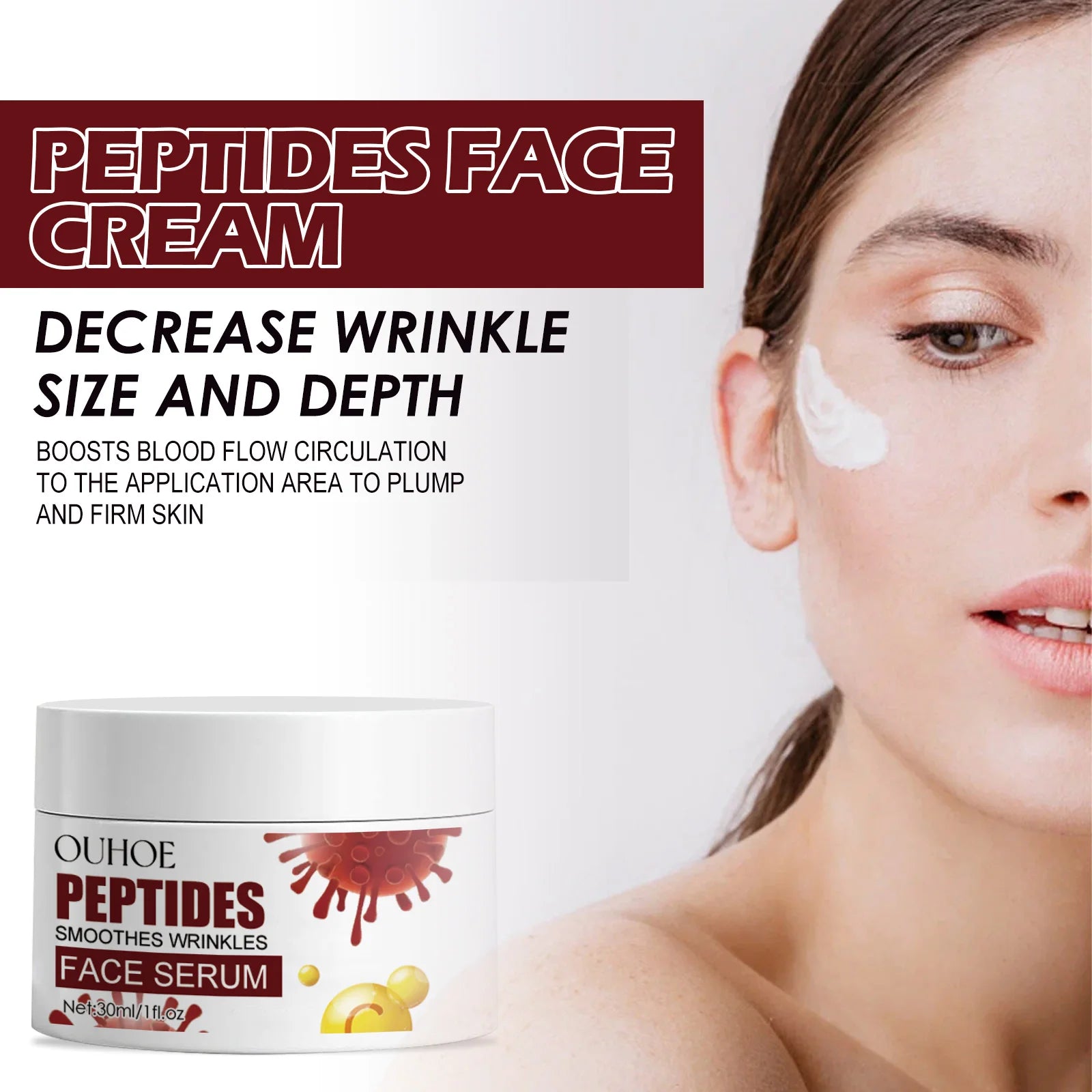 Peptide Face Cream Anti-Wrinkle Anti Aging Lift Firming Lighten Fine Lines Repair Whitening Moisturizer Facial Skin Care Product Zpaxo