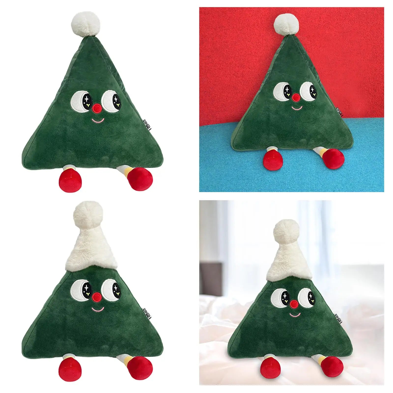 Christmas Tree Throw Pillow Creative Hanging Ornaments Festive Decor Zpaxo