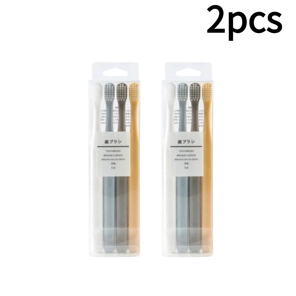 Soft Bristle Small Head Toothbrush Natural Material Ultra Dense Soft Bristles Toothbrush Family Travel Disposable Toothbrush Zpaxo 2pcs
