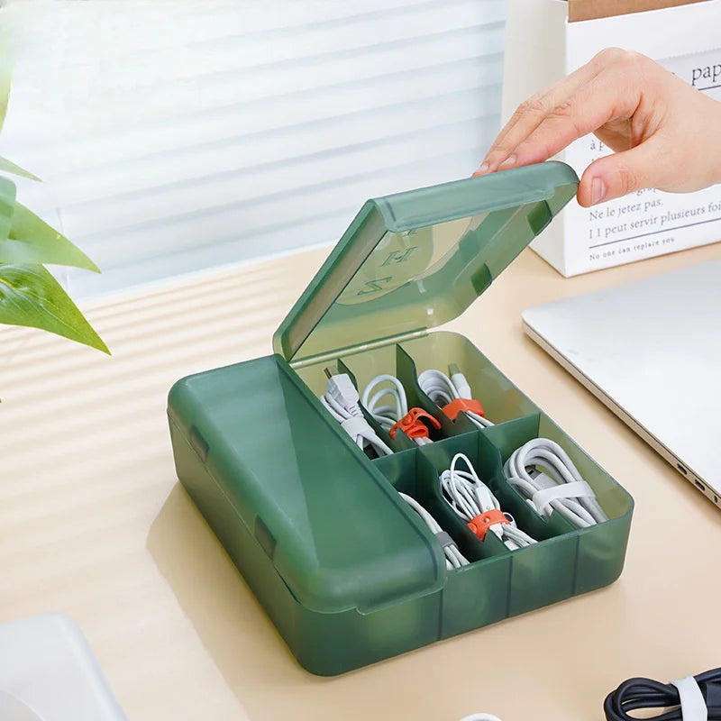 Desktop Cable Organizer Box – Multi-Layer Wire & Charger Storage Cable Storage Organizer Zpaxo