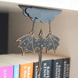 Wood Dragon Wall Shelf – Witchy Goth Decor for Book Lovers