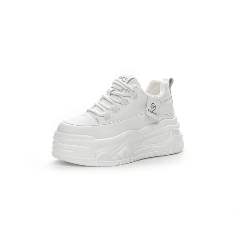 Womens Accent Platform Sneakers Hidden Heel Lift Casual Low Lace Up Zpaxo Z5603 White 40 China Mainland