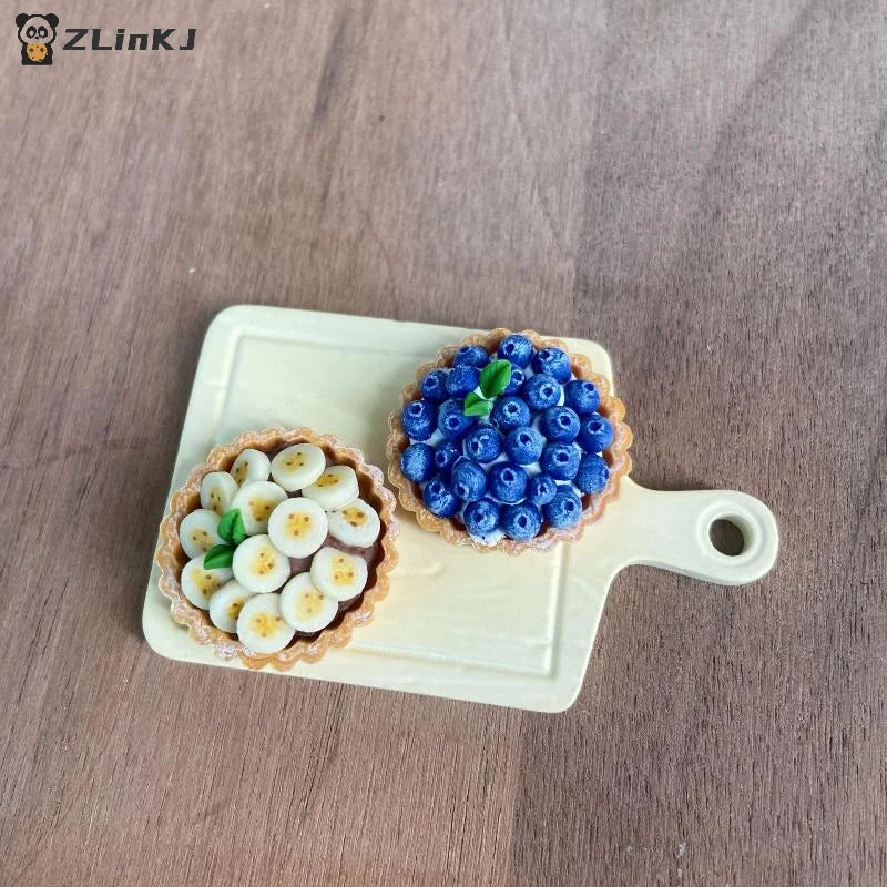 ▶1Pcs Dollhouse Mini Banana Blueberry Tower Model Cute Simulation Miniature Food Toy For Doll Kitchen Accessories Zpaxo