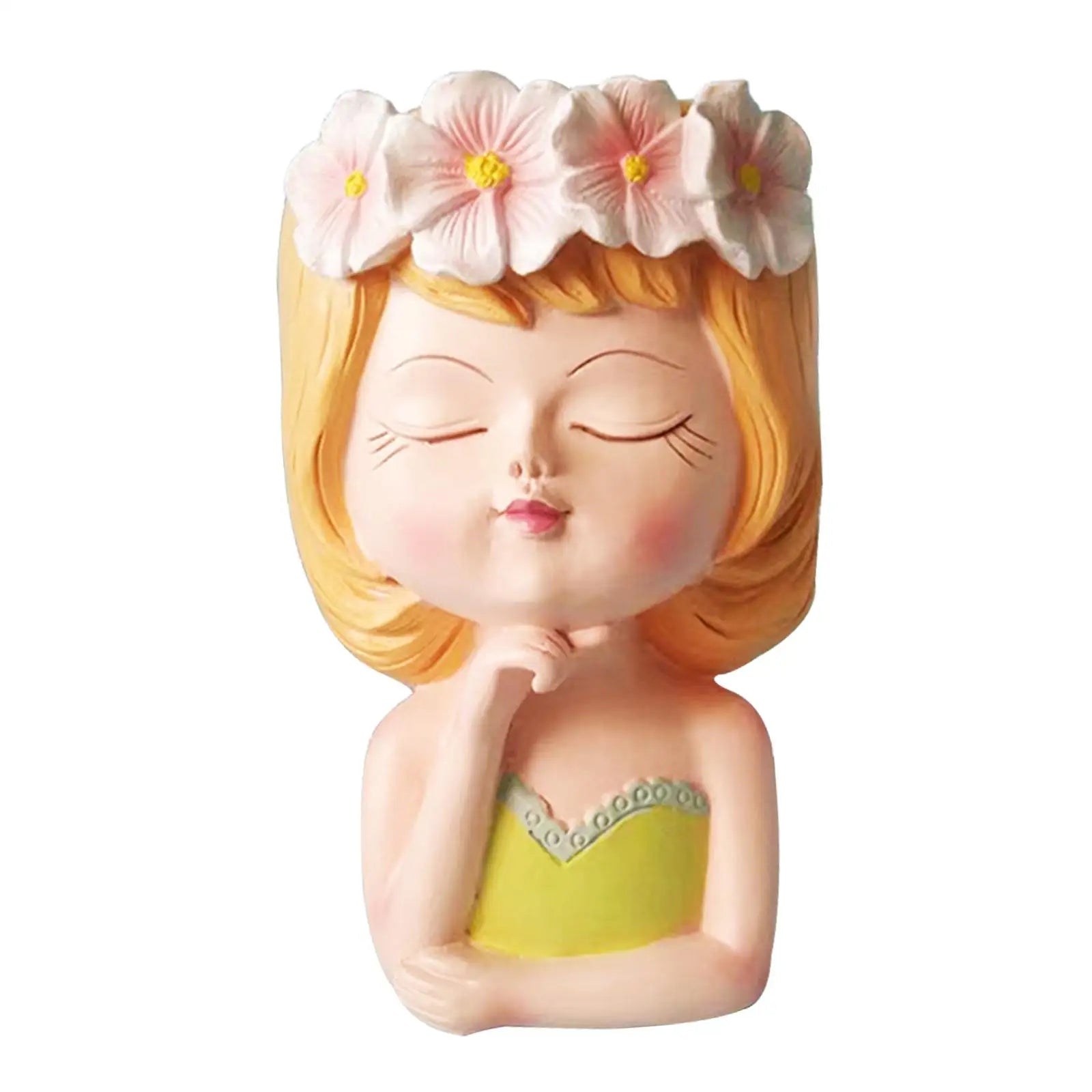 Face Planter Pot – Resin Girl Bust Flower Vase & Decor Statue Decorative Planter Zpaxo Style G