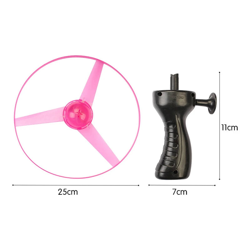 Flying Spinning Luminous Toys Glowing Flyer Kids LED Light Handle