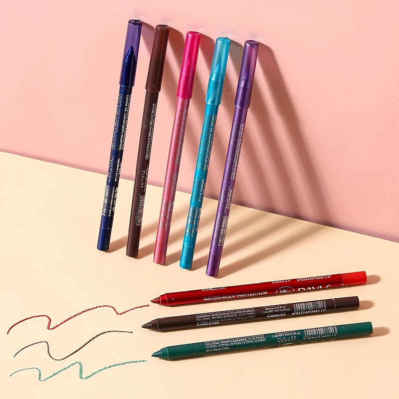 Waterproof Black Brown Eyeliner Gel Pencil Matte Smooth Eye Shadow Highlighter Pens Non-Smudge Easy Wear Eyeliner Pen Makeup Zpaxo