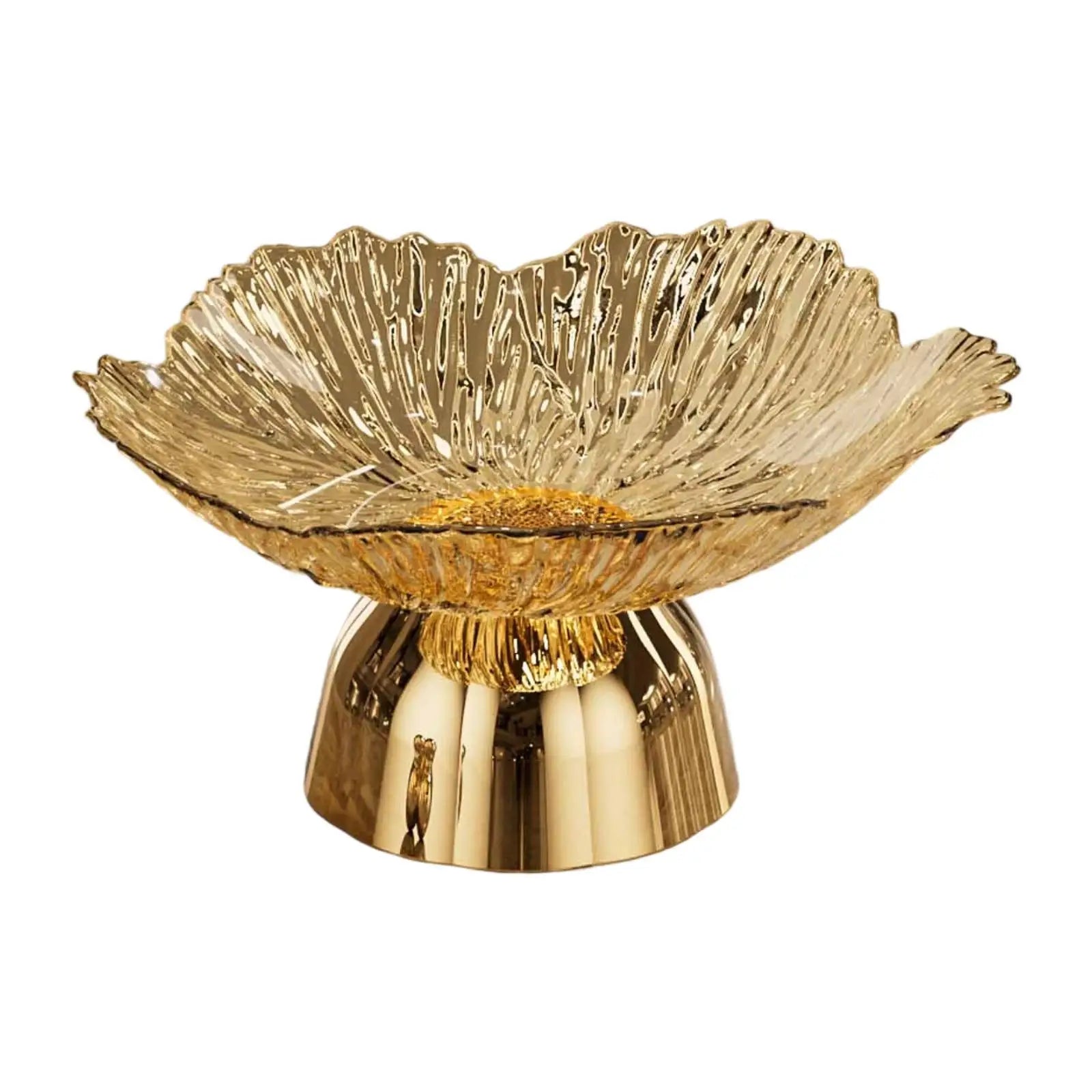 Decorative Pedestal Fruit Bowl – Footed Display Tray for Home Pedestal Fruit Bowl Zpaxo Gold