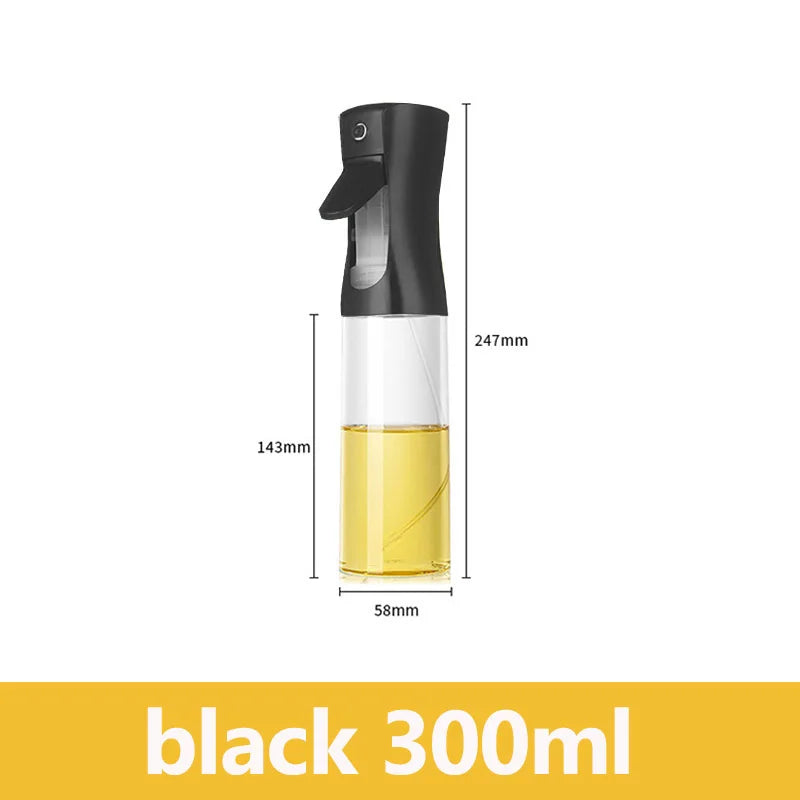Camping BBQ Baking Vinegar Soy Sauce Spray Plastic Bottle Oil Spray for Cooking Olive Oil Sprayer Kitchen Gadgets 200/300/500ml Zpaxo 300ml black