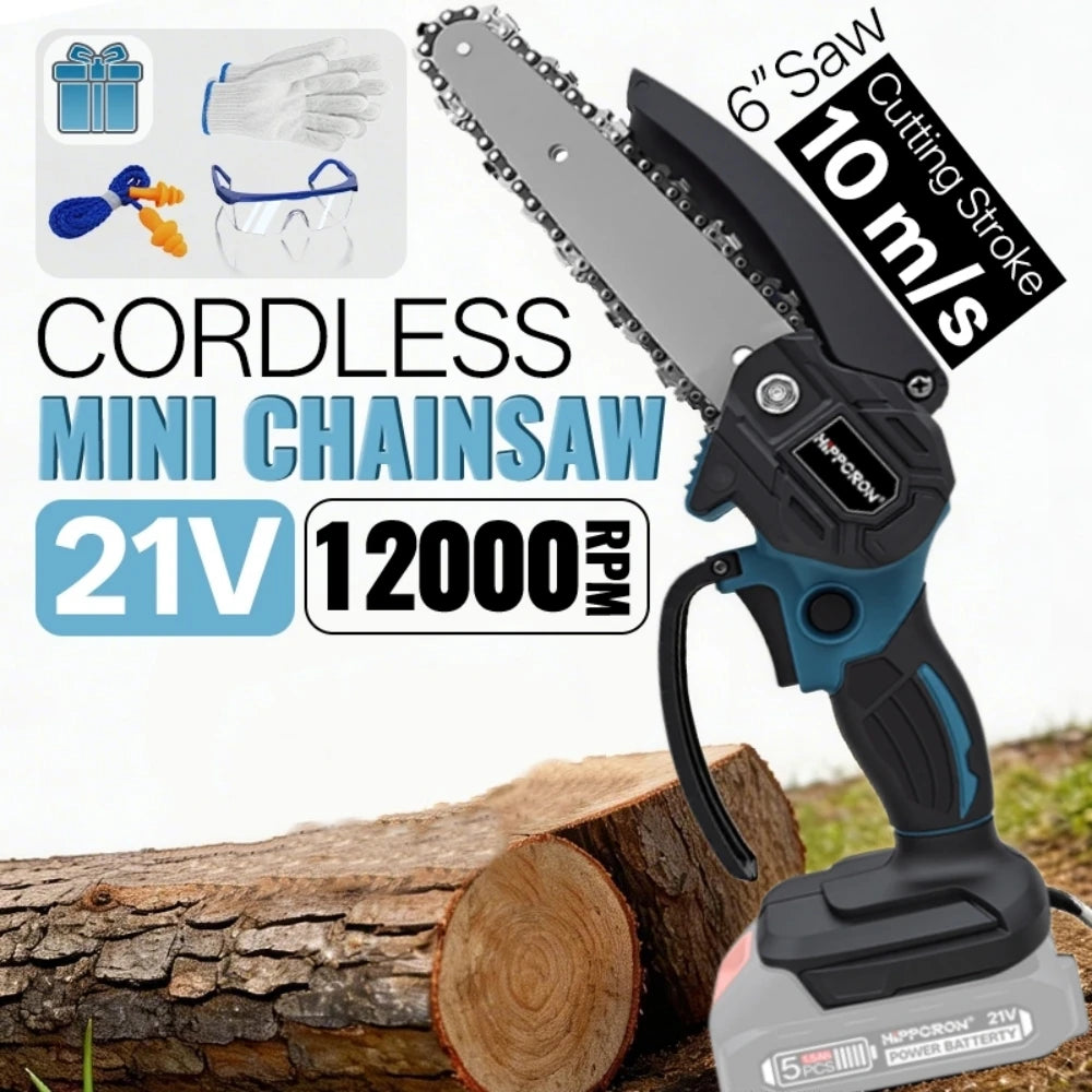 HIPPCRON Brushless Electric Chainsaw Portable Saw Woodworking Power